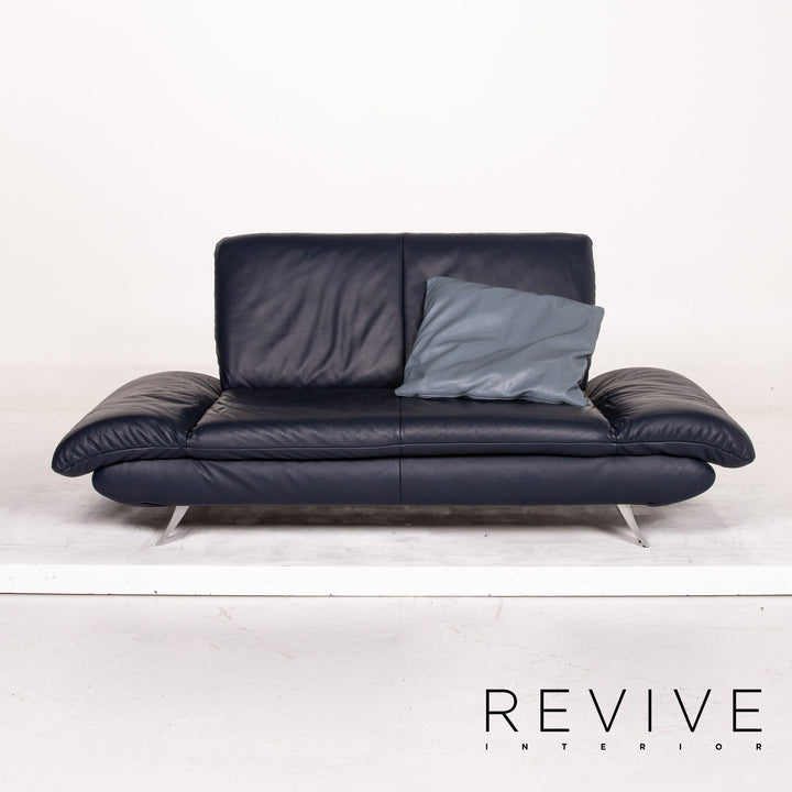 Koinor Rossini Leder Sofa Garnitur Blau Dunkelblau 1x Dreisitzer 1x Zweisitzer Funktion Couch #15190