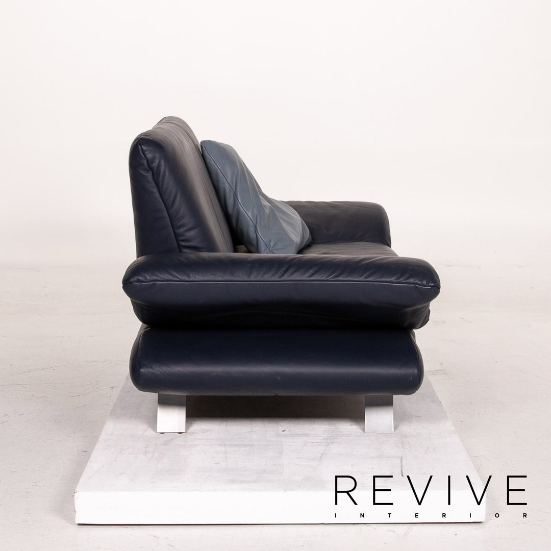 Koinor Rossini Leder Sofa Garnitur Blau Dunkelblau 1x Dreisitzer 1x Zweisitzer Funktion Couch #15190