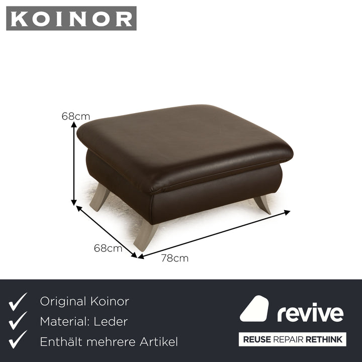 Koinor Rossini Leather Sofa Set Brown Dark Brown Stool Two Seater Manual Function Sofa Couch