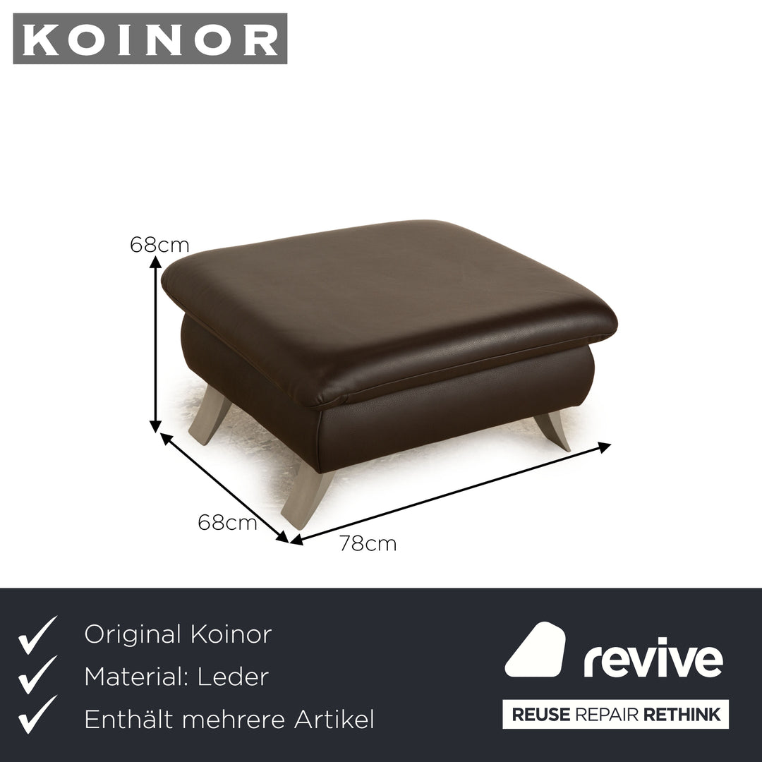 Koinor Rossini Leder Sofa Garnitur Braun Dunkelbraun Hocker Zweisitzer manuelle Funktion Sofa Couch