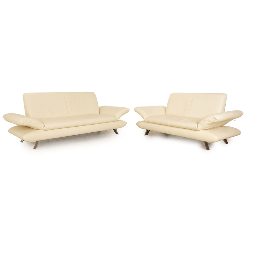 Koinor Rossini leather sofa set cream three-seater two-seater manual function sofa couch