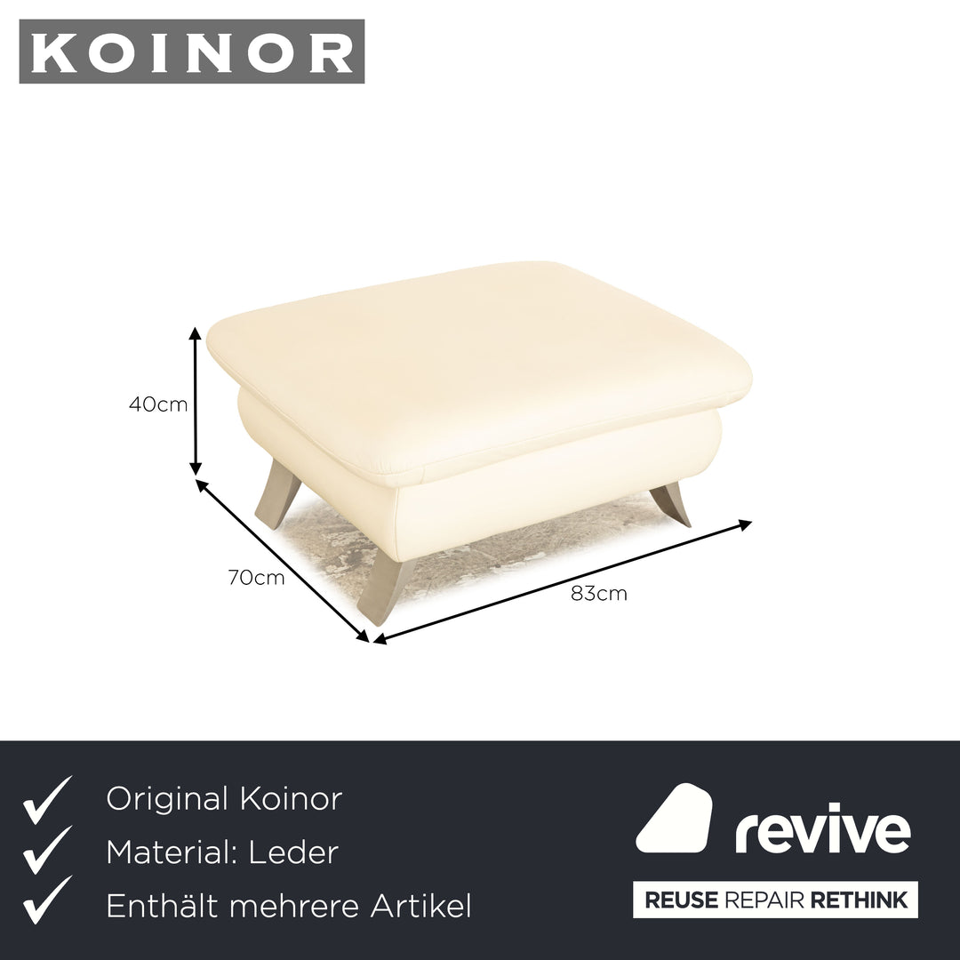 Koinor Rossini leather sofa set cream manual function two-seater stool couch