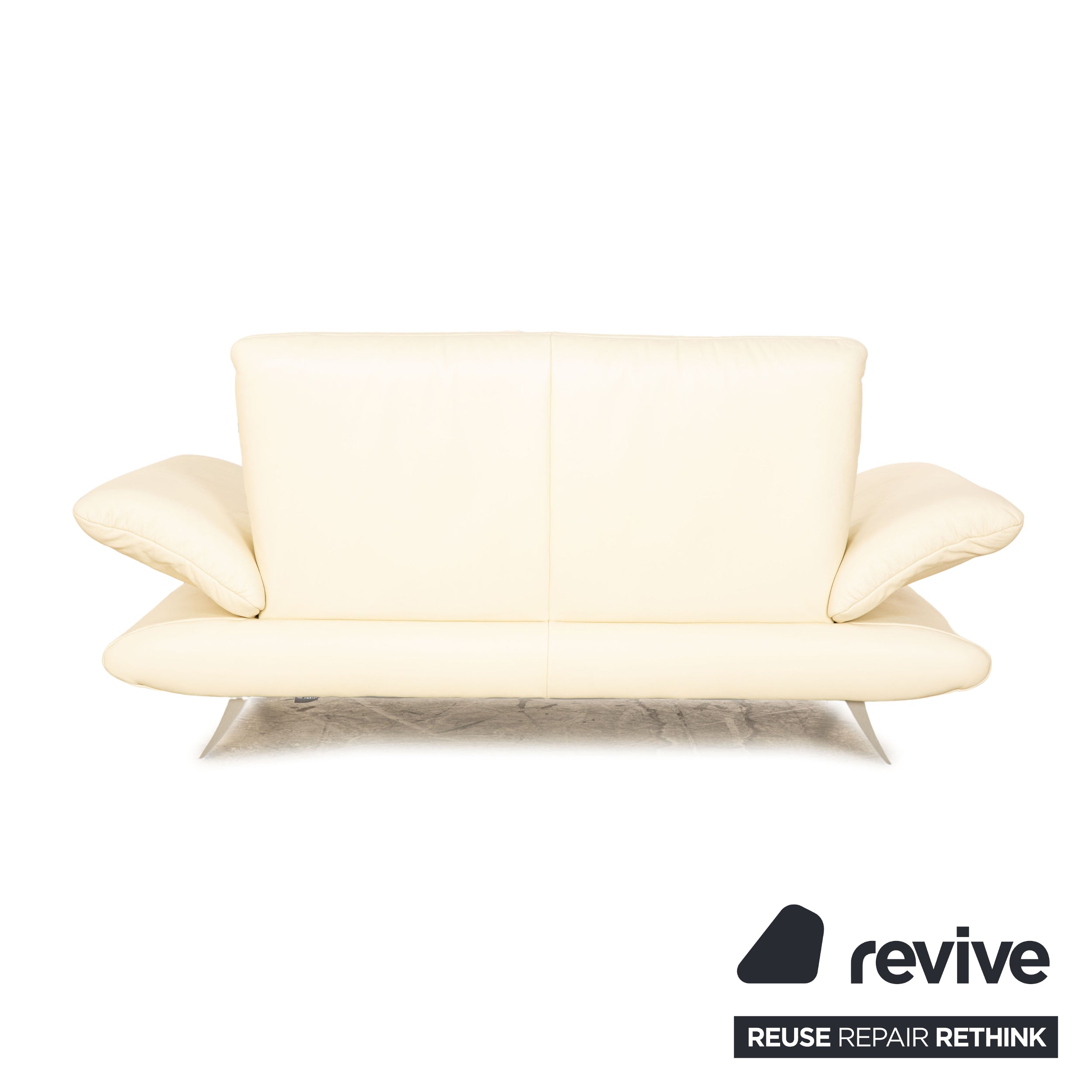 Koinor Rossini Leder Sofa Garnitur Creme manuelle Funktion Zweisitzer Hocker Couch