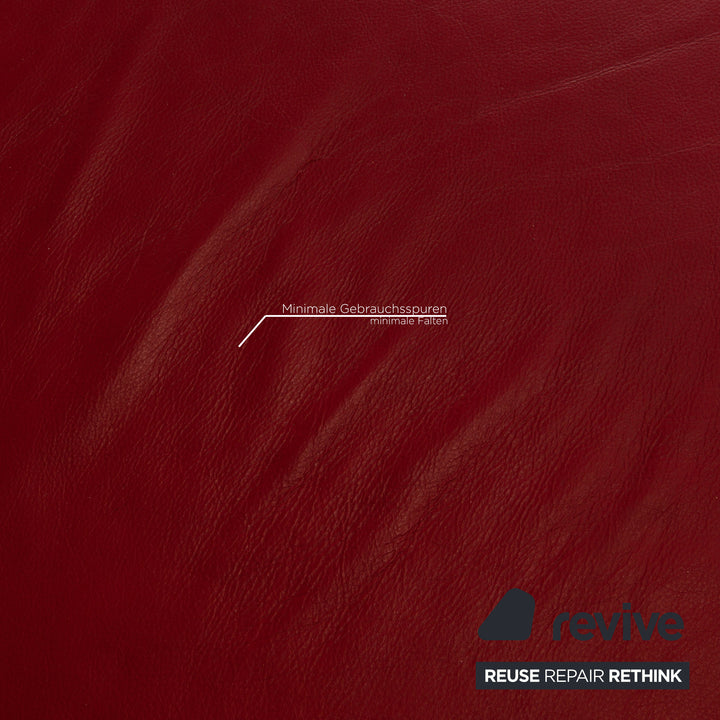 Koinor Rossini Leather Sofa Set Red Three Seater Two Seater Pouf