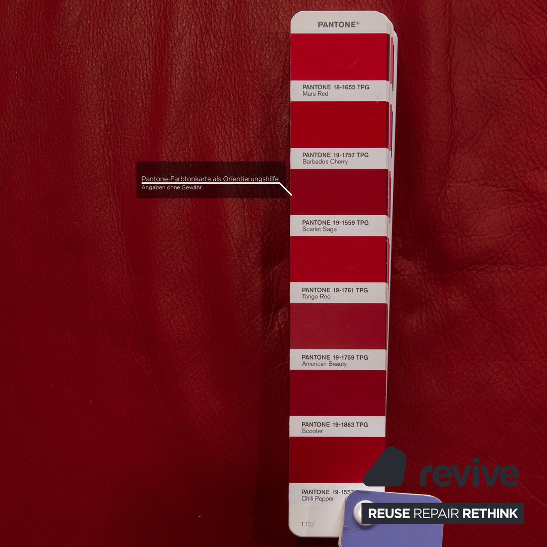 Koinor Rossini Leather Sofa Set Red Three Seater Two Seater Pouf