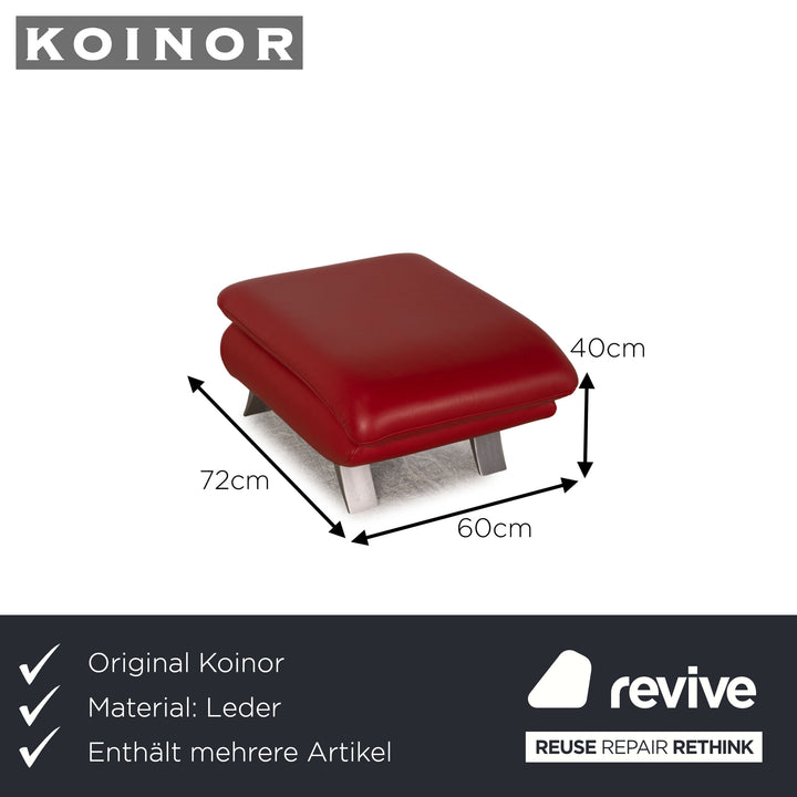 Koinor Rossini Leder Sofa Garnitur Rot Dreisitzer Zweisitzer Hocker