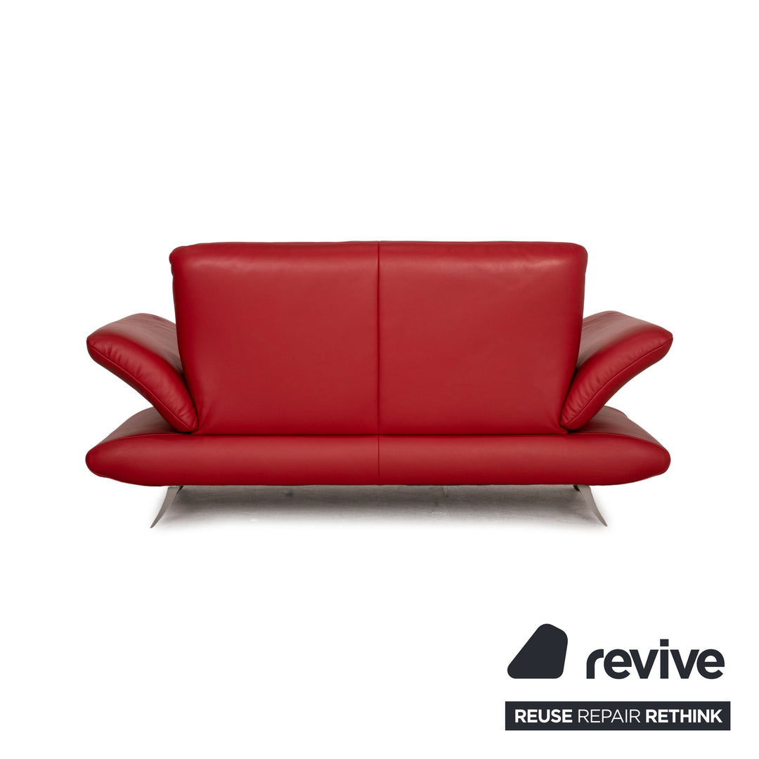 Koinor Rossini Leder Sofa Garnitur Rot Dreisitzer Zweisitzer Hocker