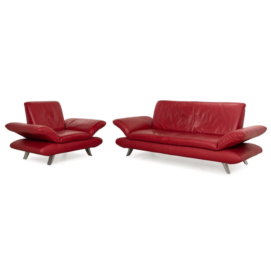 Koinor Rossini leather sofa set red manual function sofa couch