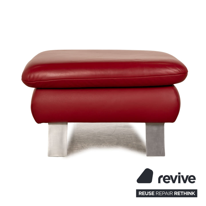 Koinor Rossini Leder Sofa Garnitur Rot Zweisitzer Hocker manuelle Funktion