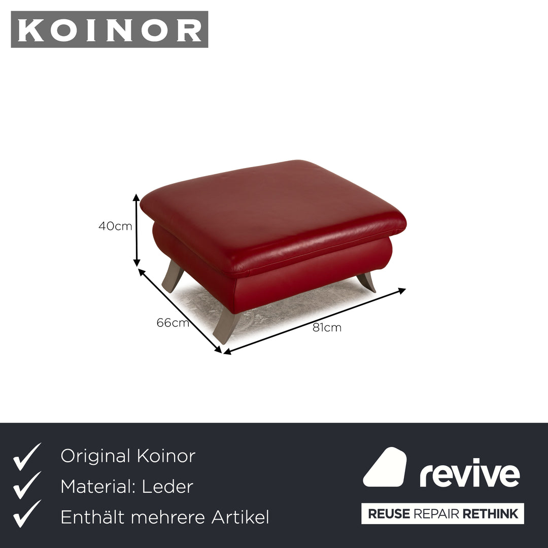 Koinor Rossini Leather Sofa Set Red Two Seater Stool Manual Function