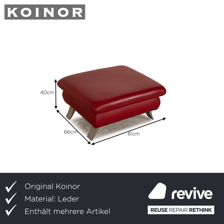 Koinor Rossini Leather Sofa Set Red Two Seater Stool Manual Function