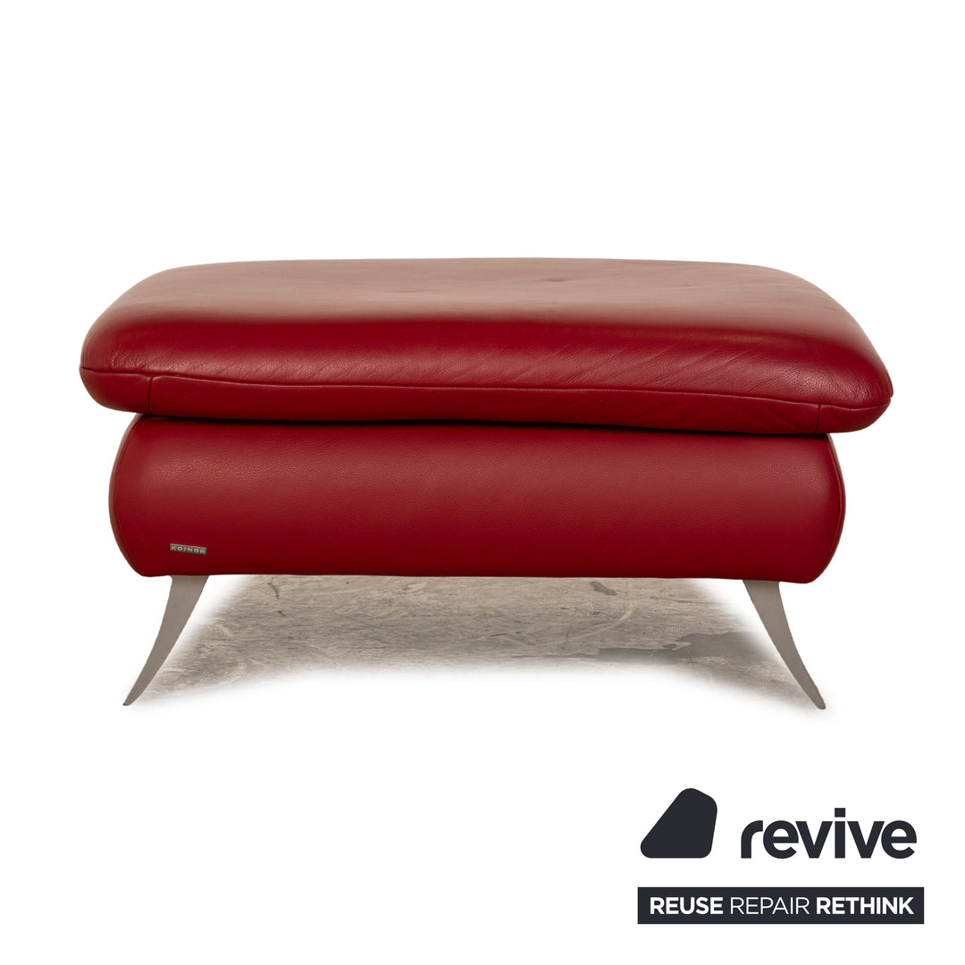 Koinor Rossini Leather Sofa Set Red Two Seater Stool Manual Function