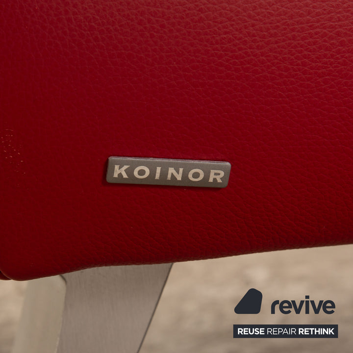 Koinor Rossini Leder Sofa Garnitur Rot Zweisitzer Hocker manuelle Funktion