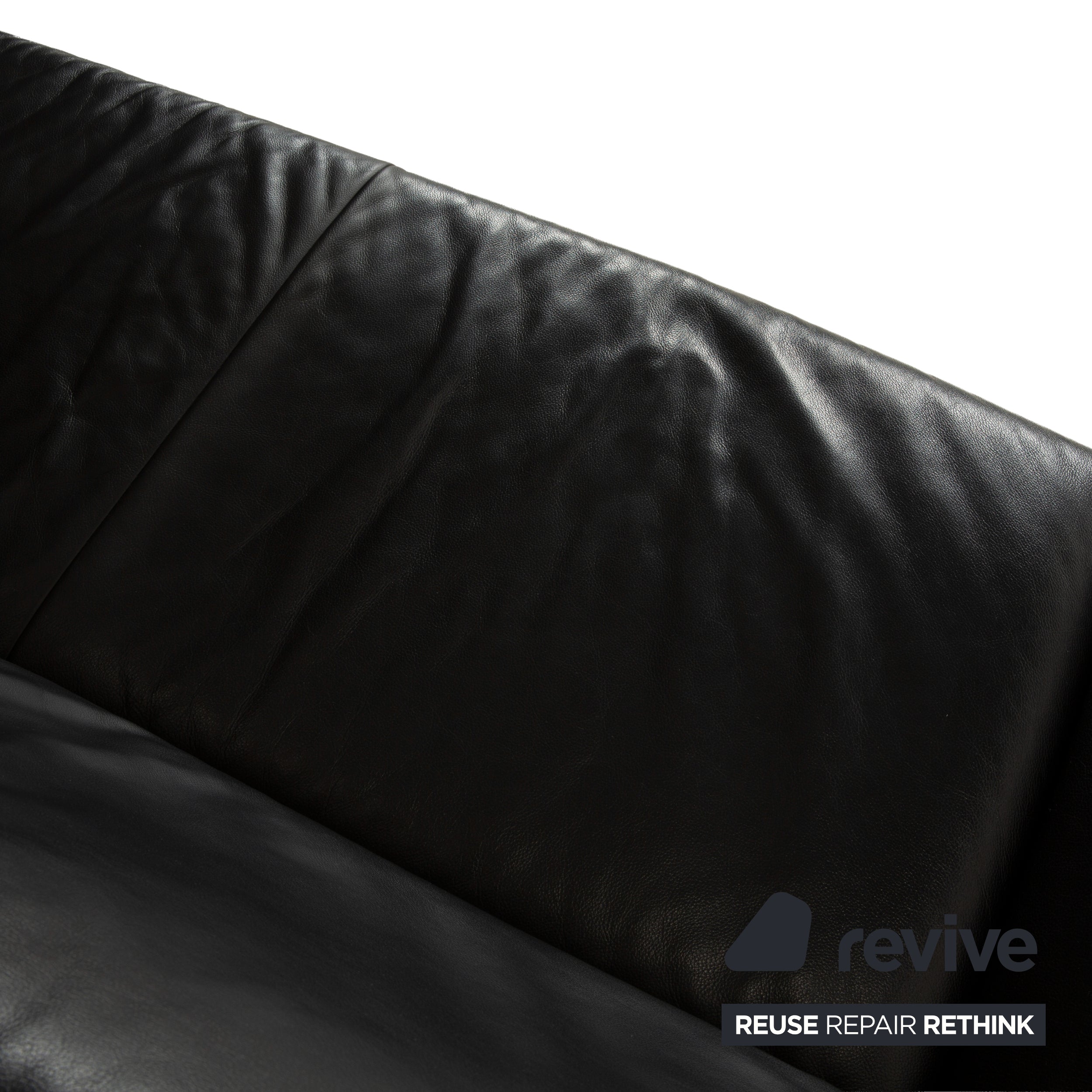 Koinor Rossini Leather Sofa Set Black Two-Seater Couch Function
