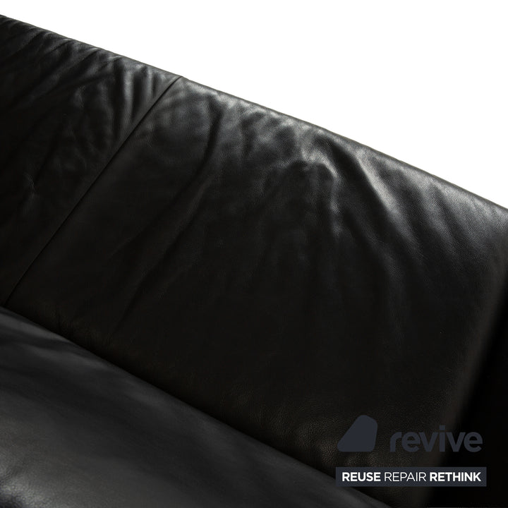 Koinor Rossini Leather Sofa Set Black Two-Seater Couch Function