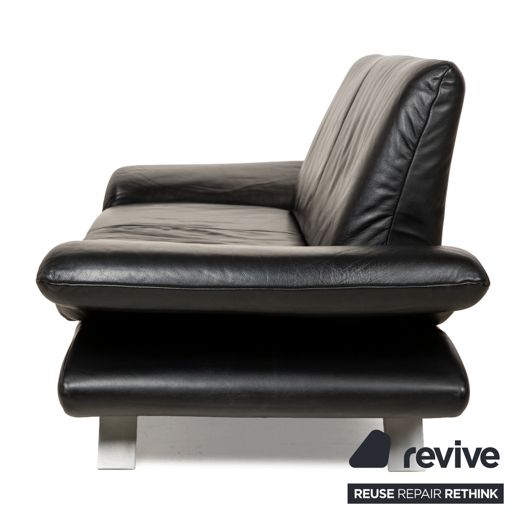 Koinor Rossini Leather Sofa Set Black Two-Seater Couch Function