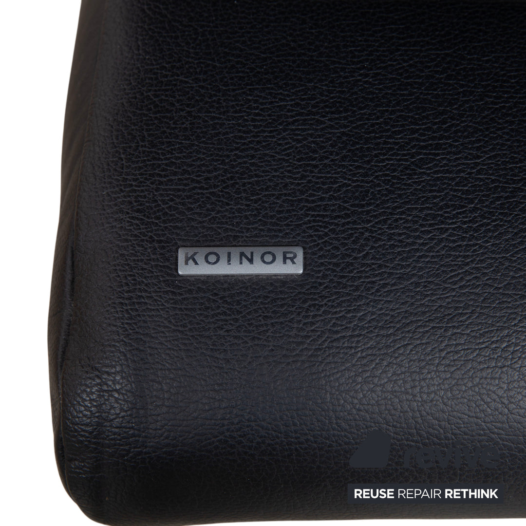 Koinor Rossini Black Leather Sofa Two-Seater Manual Function