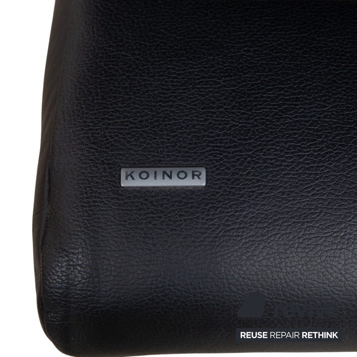 Koinor Rossini Black Leather Sofa Two-Seater Manual Function