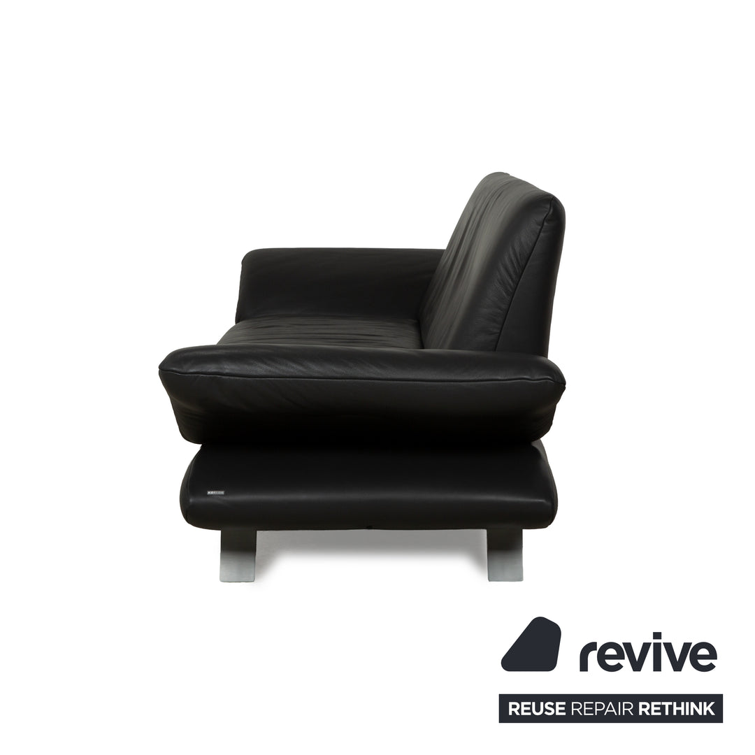 Koinor Rossini leather two-seater anthracite gray sofa couch manual function