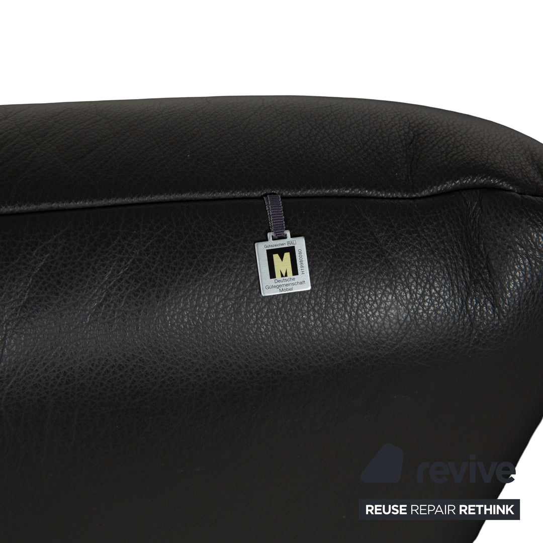 Koinor Rossini leather two-seater anthracite gray sofa couch manual function