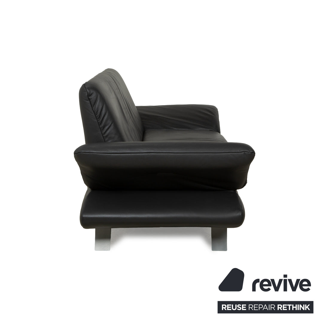Koinor Rossini leather two-seater anthracite gray sofa couch manual function