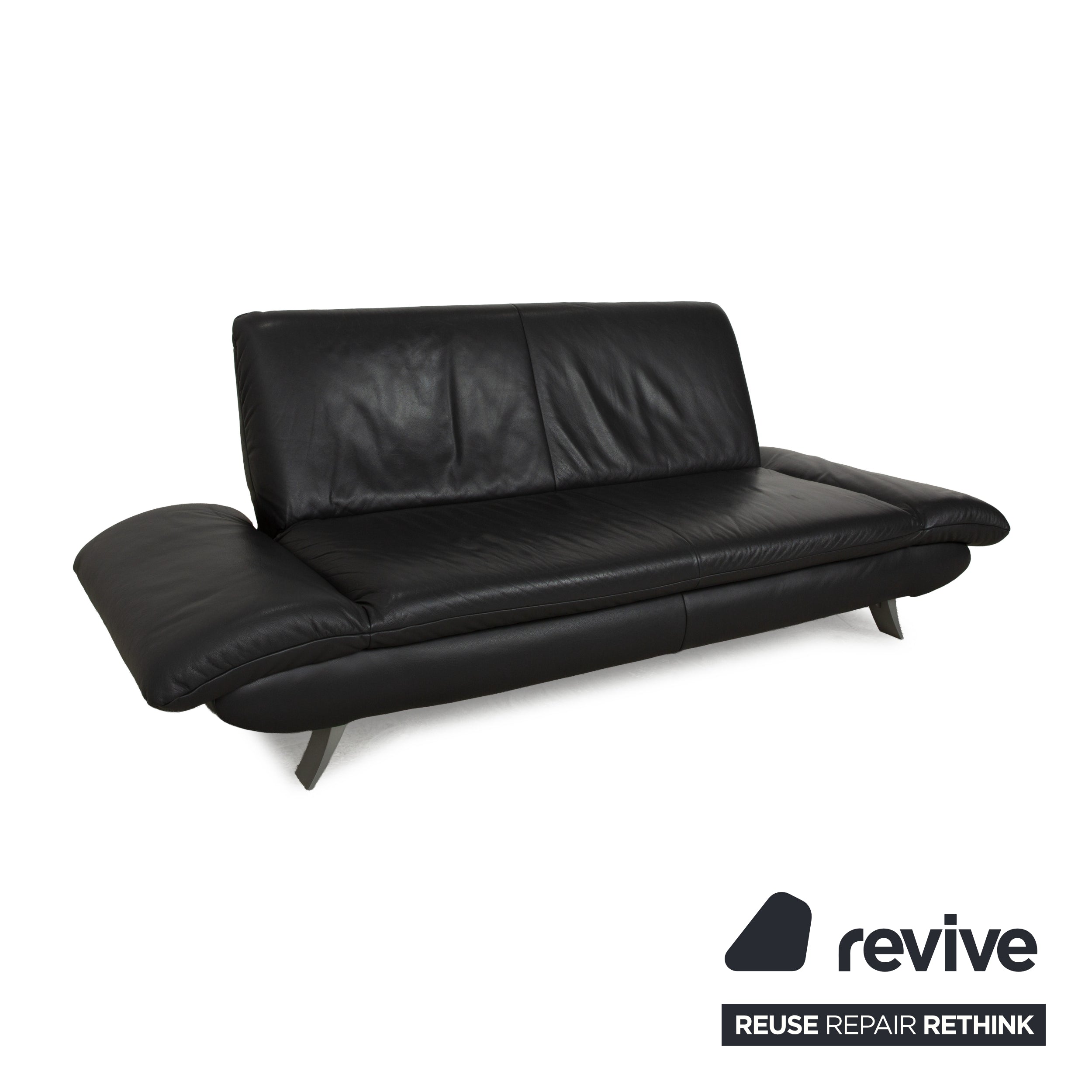 Koinor Rossini leather two-seater anthracite gray sofa couch manual function