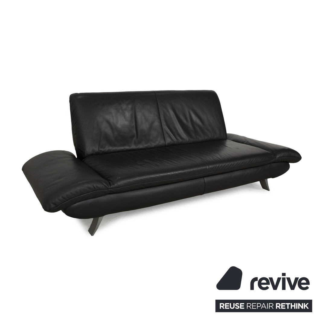 Koinor Rossini leather two-seater anthracite gray sofa couch manual function