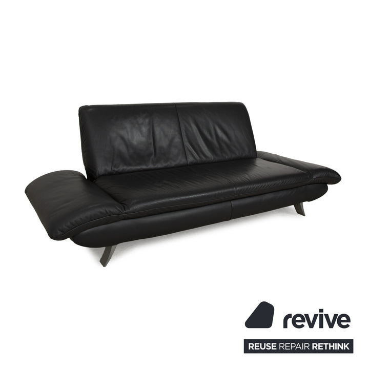 Koinor Rossini leather two-seater anthracite gray sofa couch manual function