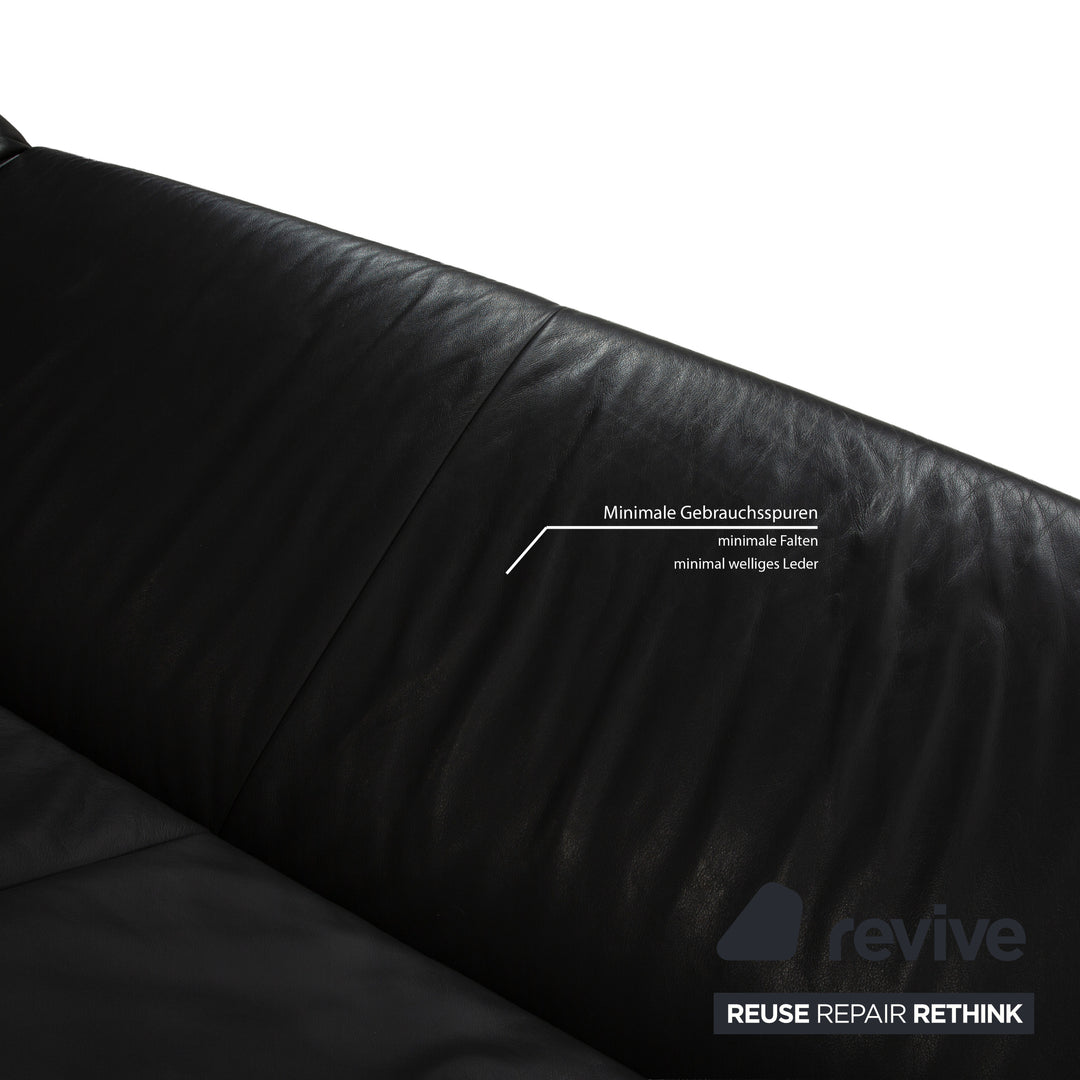 Koinor Rossini Leder Zweisitzer Anthrazit Grau Sofa Couch manuelle Funktion