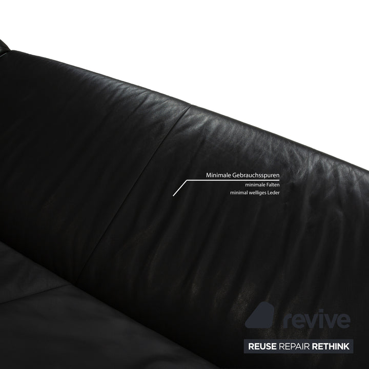 Koinor Rossini Leder Zweisitzer Anthrazit Grau Sofa Couch manuelle Funktion