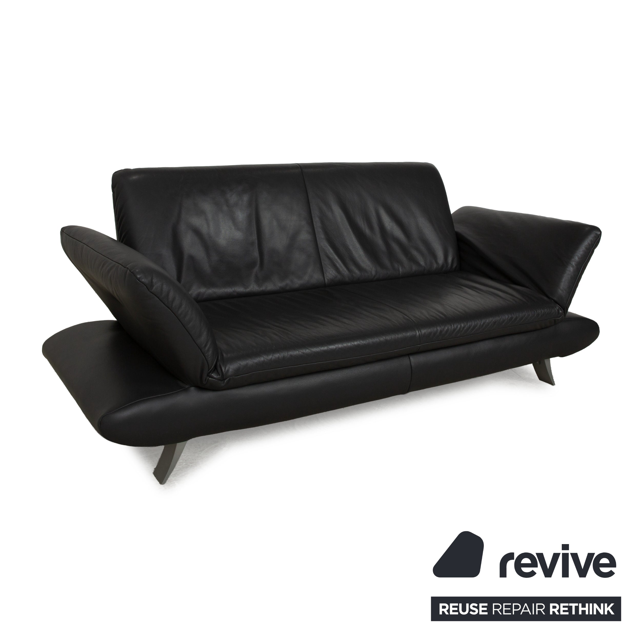 Koinor Rossini leather two-seater anthracite gray sofa couch manual function