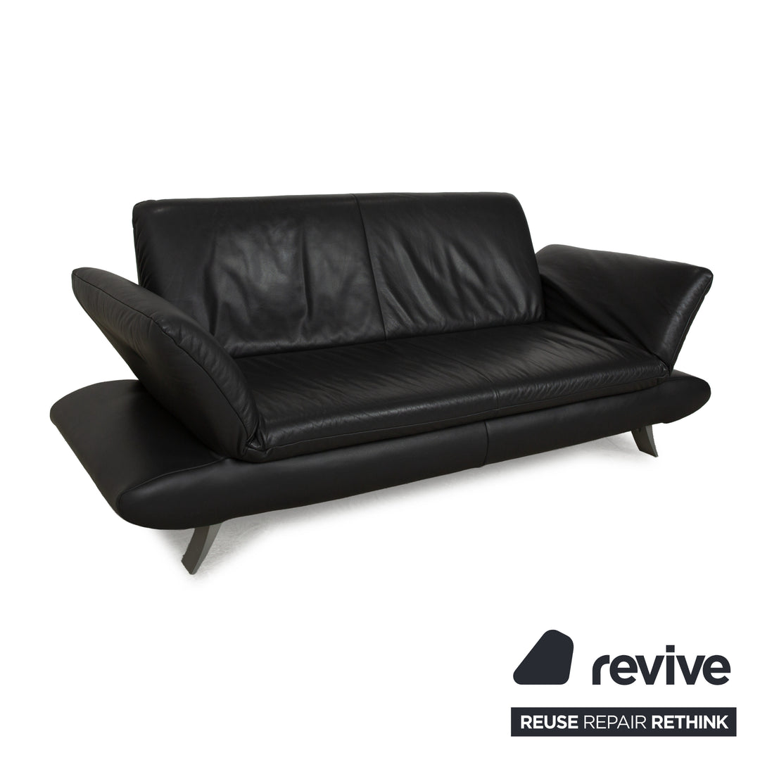 Koinor Rossini leather two-seater anthracite gray sofa couch manual function