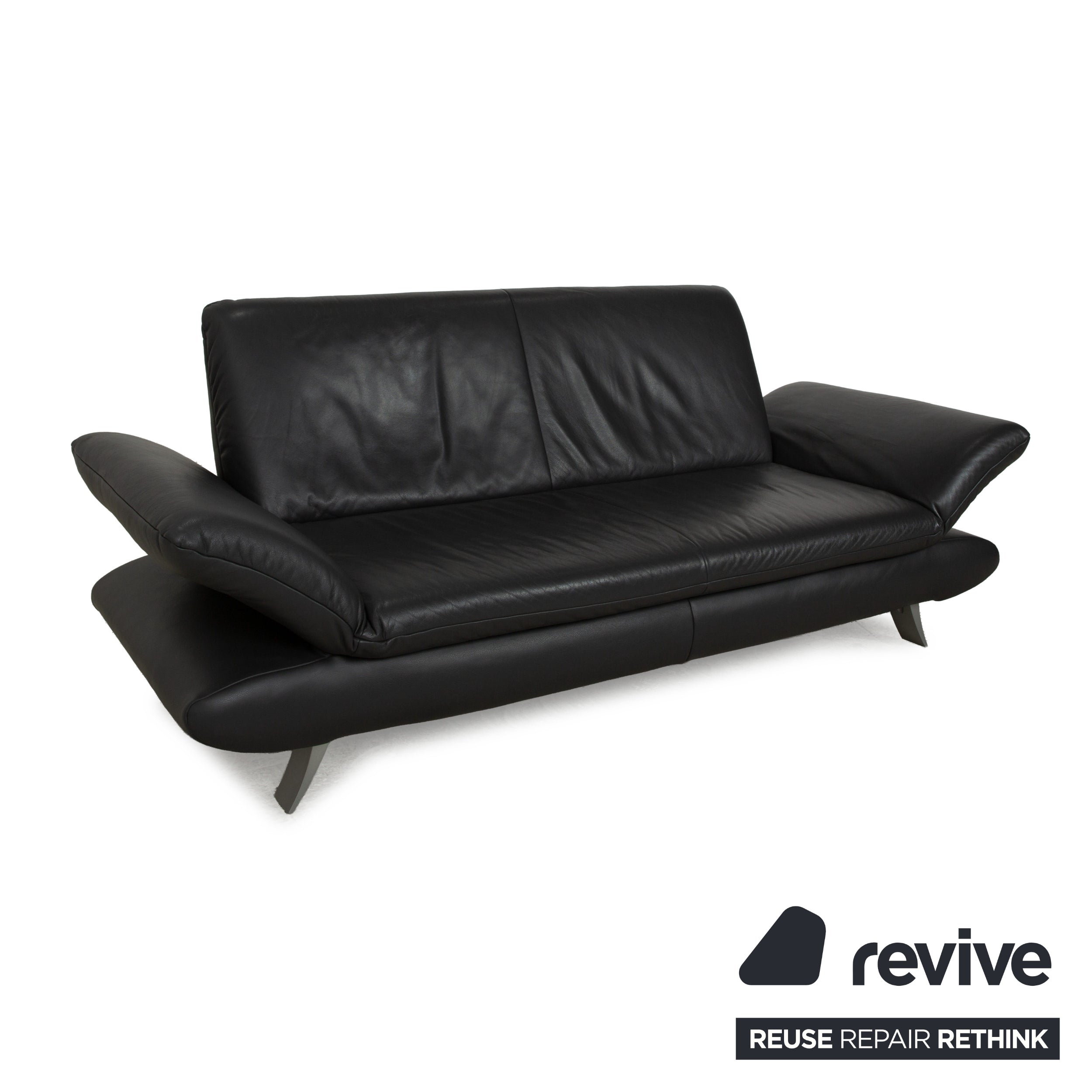 Koinor Rossini leather two-seater anthracite gray sofa couch manual function