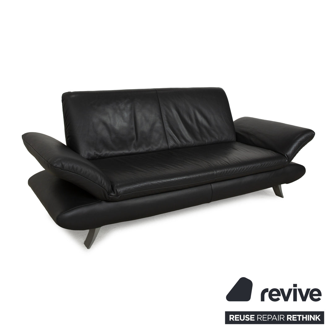 Koinor Rossini leather two-seater anthracite gray sofa couch manual function