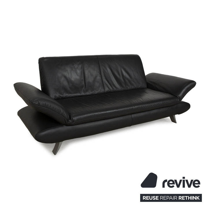 Koinor Rossini leather two-seater anthracite gray sofa couch manual function