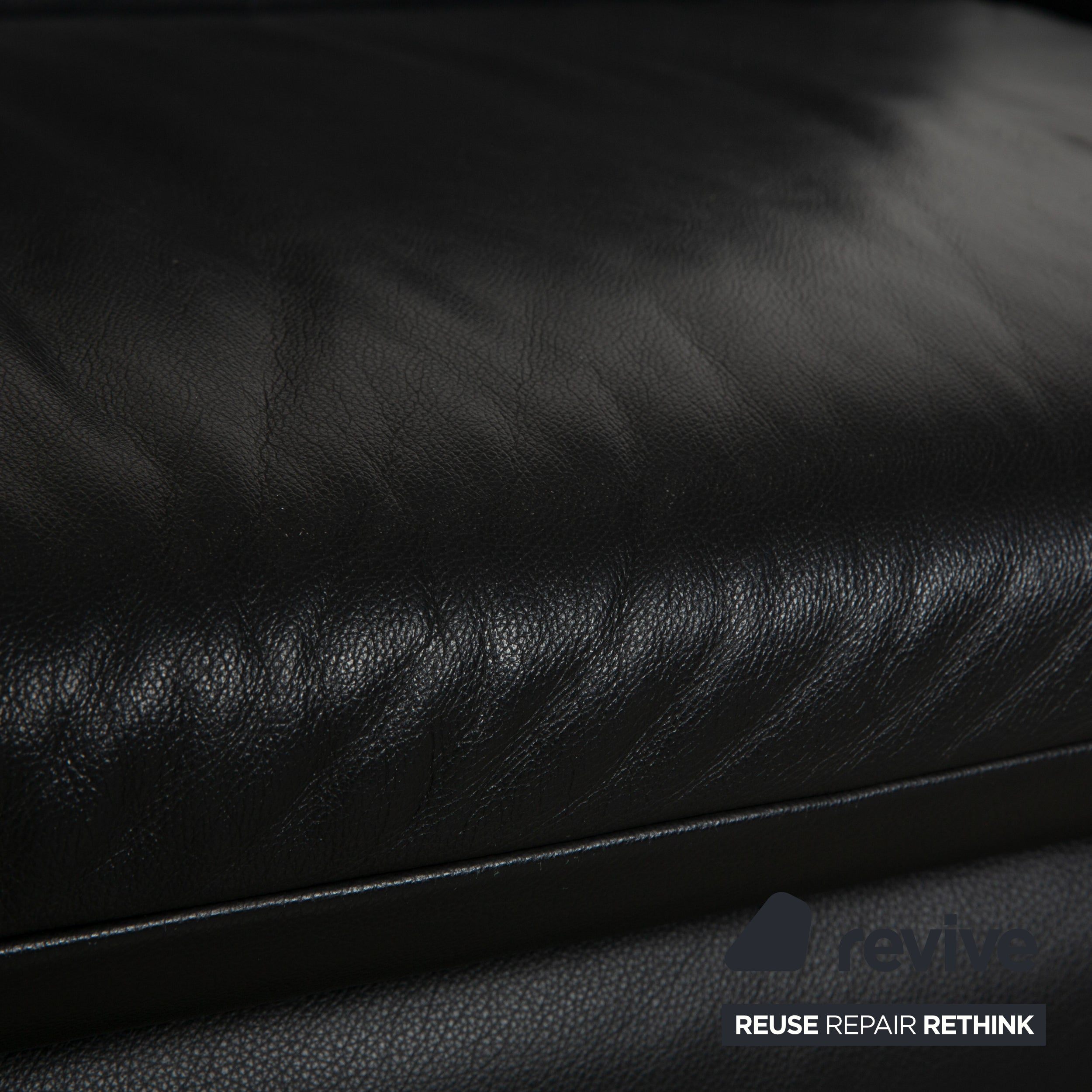 Koinor Rossini leather two-seater anthracite gray sofa couch manual function