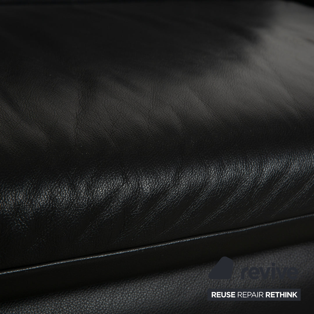 Koinor Rossini leather two-seater anthracite gray sofa couch manual function