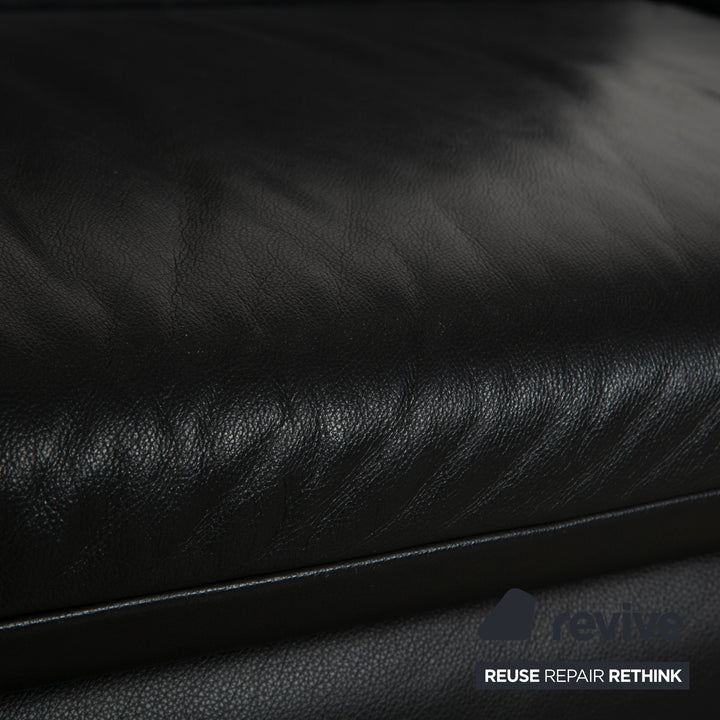 Koinor Rossini leather two-seater anthracite gray sofa couch manual function