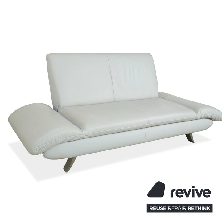 Koinor Rossini Leather Two-Seater Beige Grey Blue Manual Function Sofa Couch