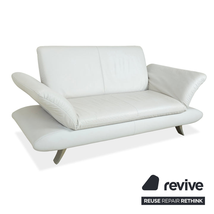 Koinor Rossini Leather Two-Seater Beige Grey Blue Manual Function Sofa Couch