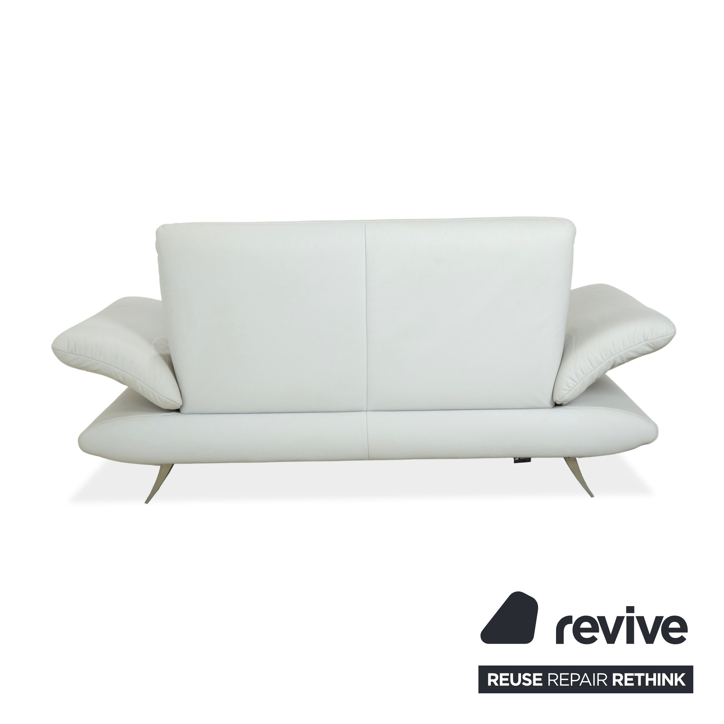 Canapé deux places en cuir Koinor Rossini beige gris bleu à fonction manuelle
