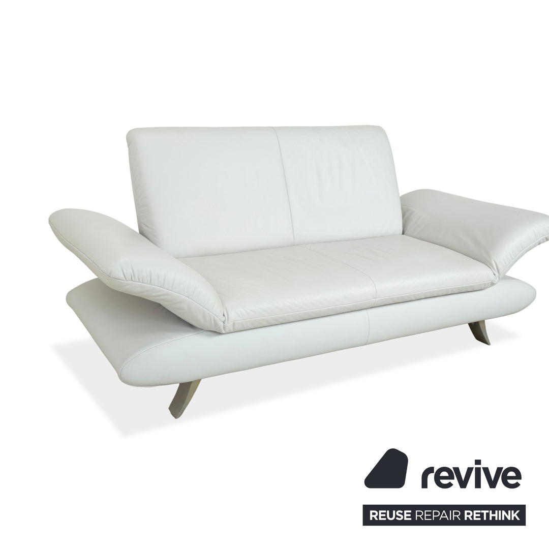 Koinor Rossini Leather Two-Seater Beige Grey Blue Manual Function Sofa Couch