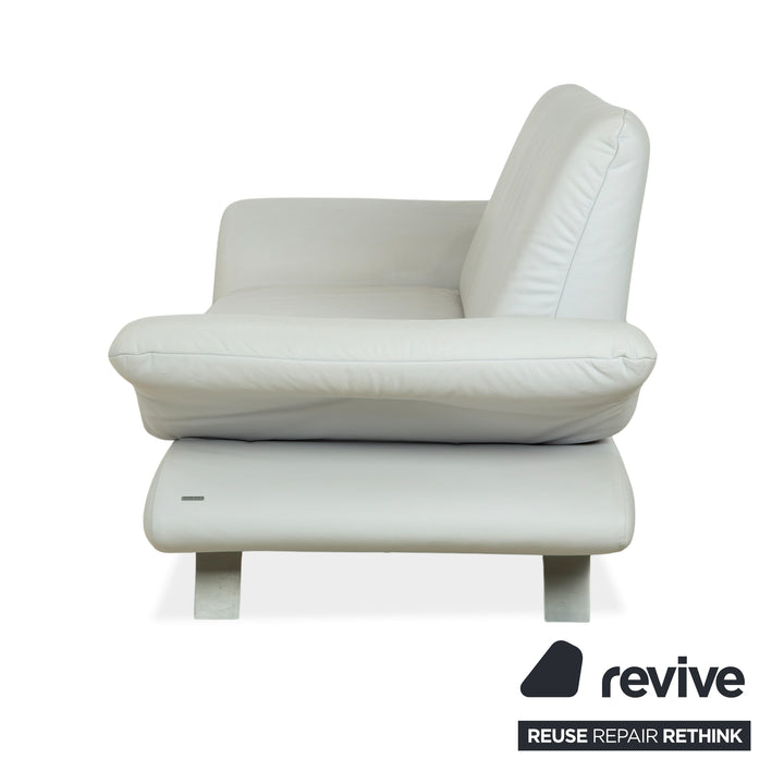 Koinor Rossini Leather Two-Seater Beige Grey Blue Manual Function Sofa Couch