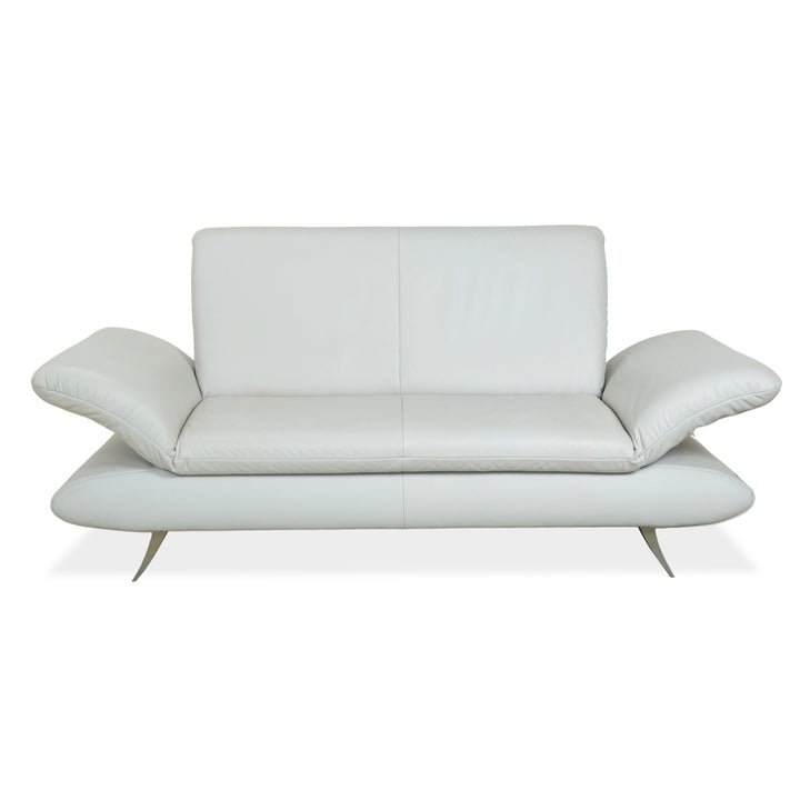 Koinor Rossini Leather Two-Seater Beige Grey Blue Manual Function Sofa Couch