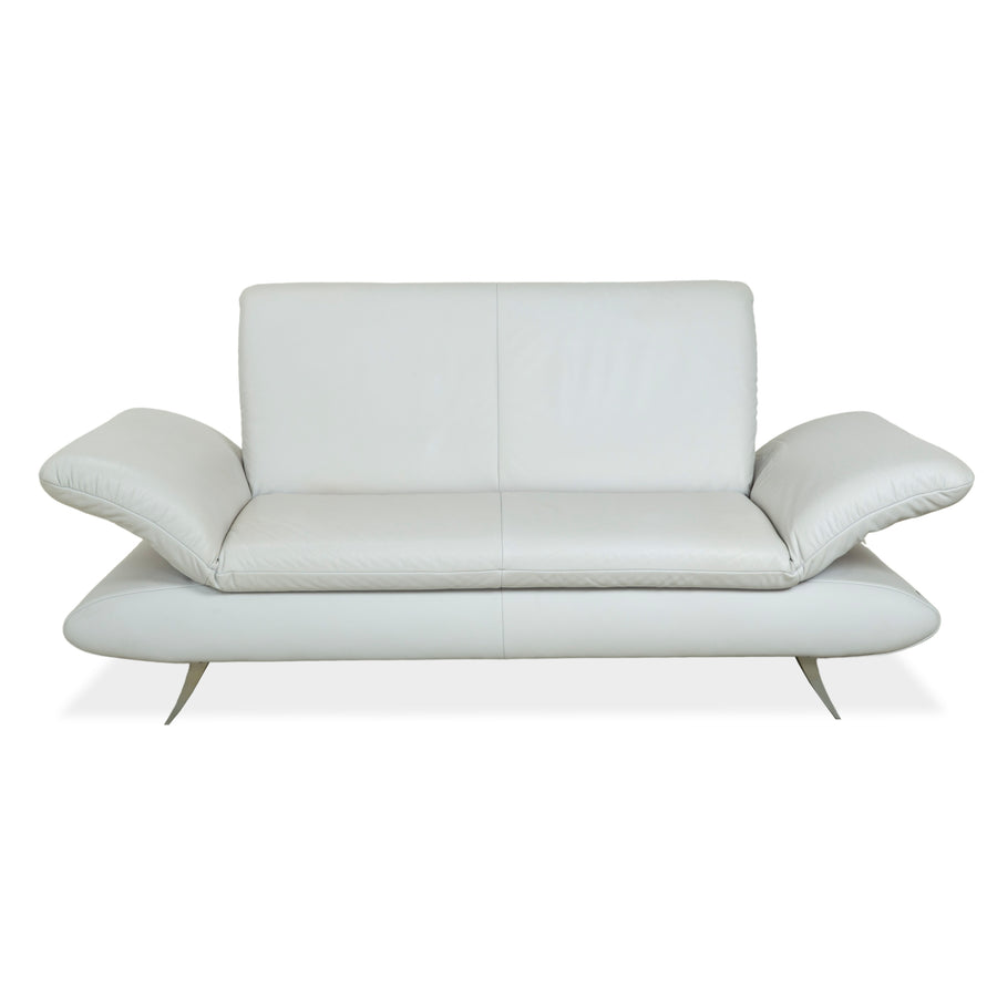 Koinor Rossini Leather Two-Seater Beige Grey Blue Manual Function Sofa Couch