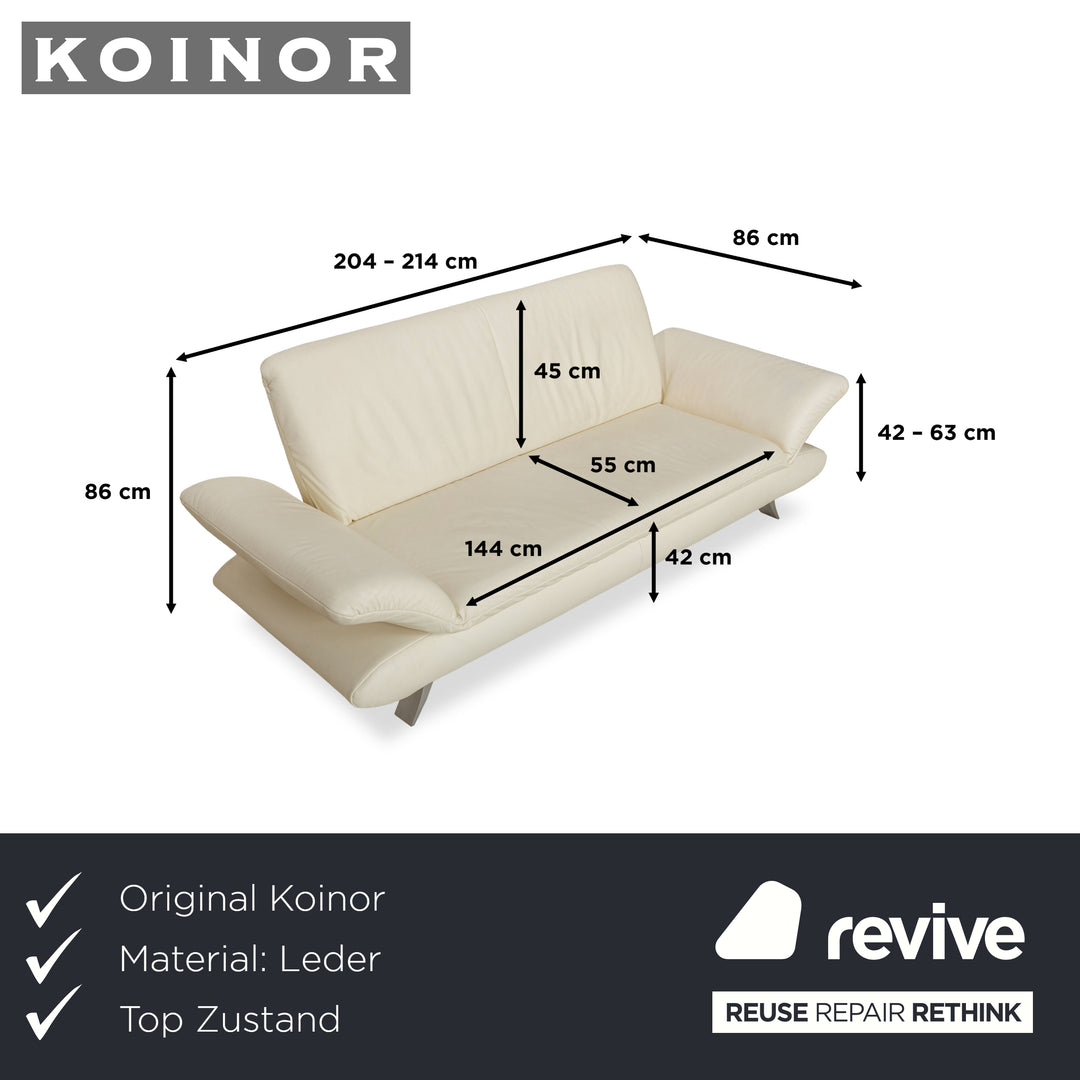 Koinor Rossini Leder Zweisitzer Beige manuelle Funktion Sofa Couch