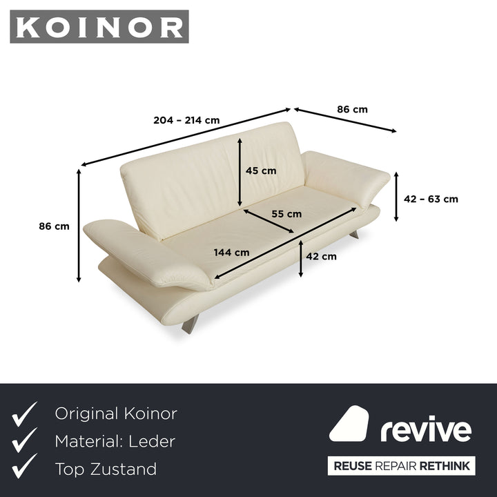 Koinor Rossini Leder Zweisitzer Beige manuelle Funktion Sofa Couch