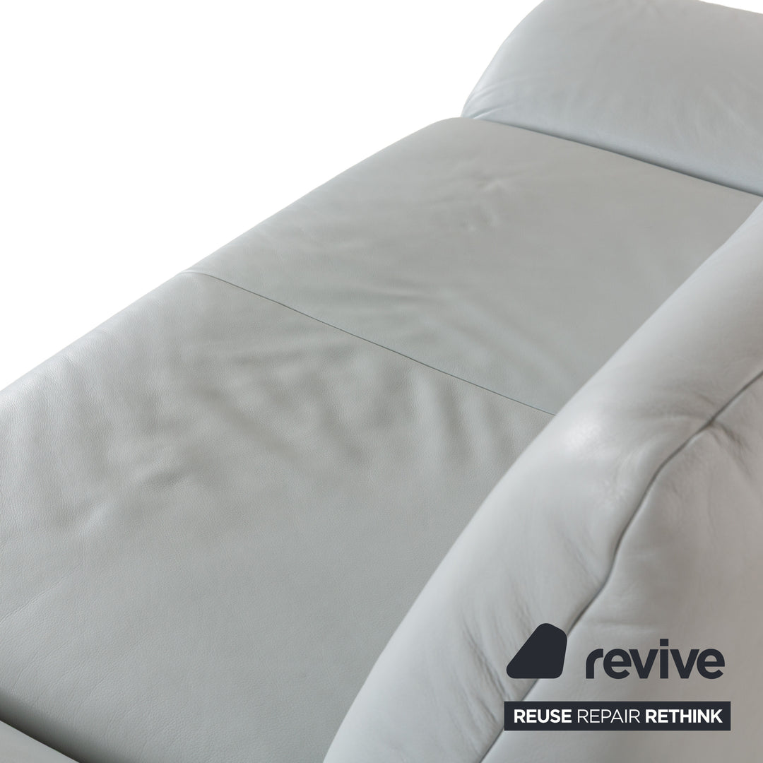 Koinor Rossini Leder Zweisitzer Blau Blaugrau manuelle Funktion Sofa Couch