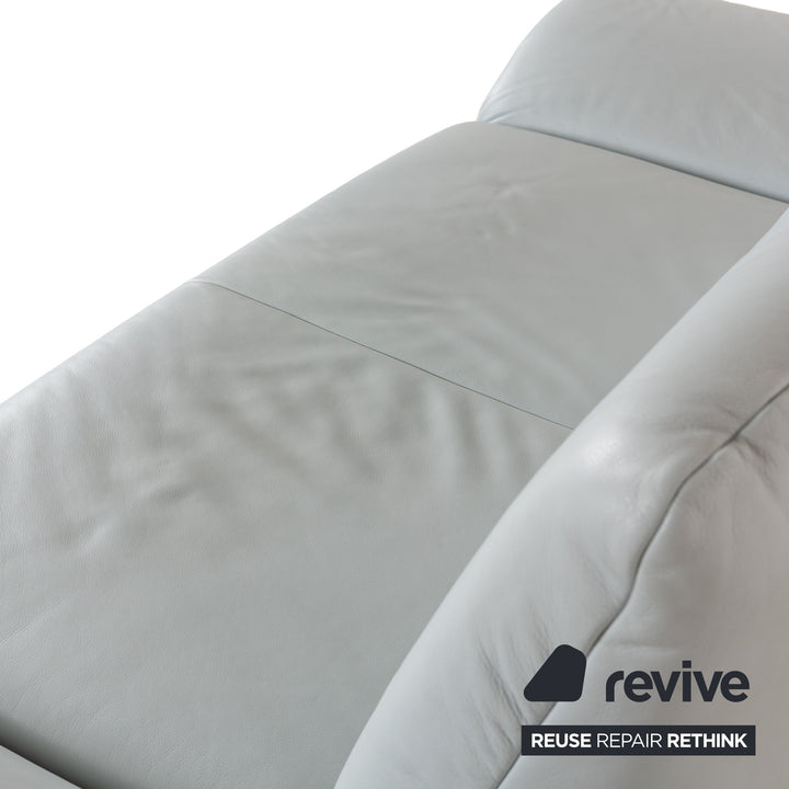 Koinor Rossini Leder Zweisitzer Blau Blaugrau manuelle Funktion Sofa Couch