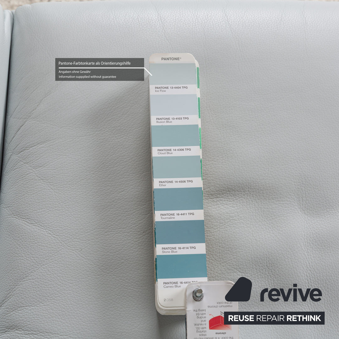Koinor Rossini Leder Zweisitzer Blau Blaugrau manuelle Funktion Sofa Couch